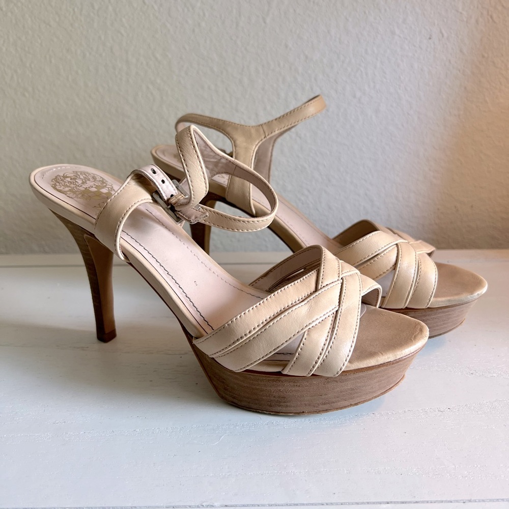 Vince Camuto Beige Strappy Heels